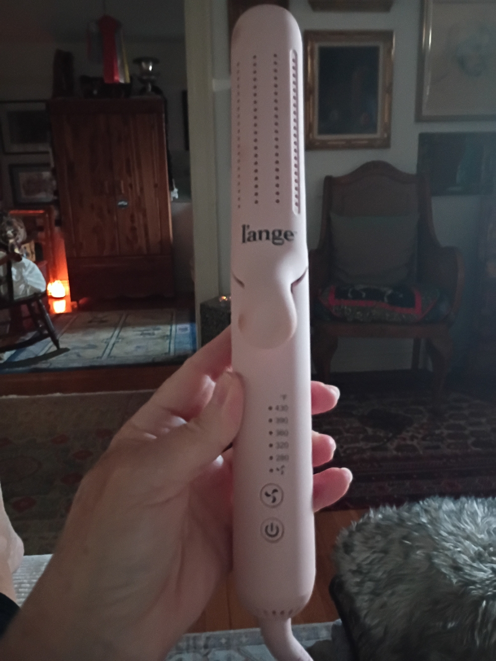 Lange Pink Hair Straightener and Curling Iron with Steam Temp Control